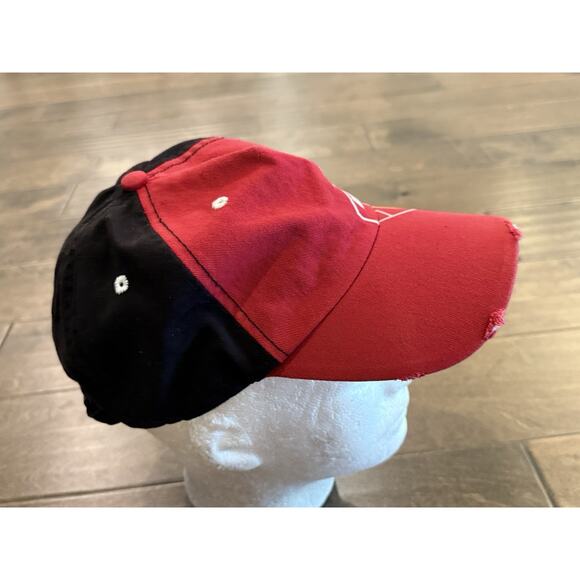 AS Roma 1927 Official Merchandise Red Black Distressed Adjustable Strapback Hat - Picture 4 of 9